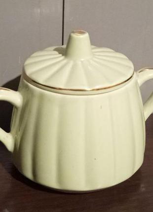 Зелена цукорниця. 1950 роки. порцеляна. германія.