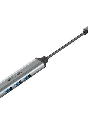 Usb-хаб vention ckphb 4xusb-a 3.0 5 гбіт/с 0.15 м сірий