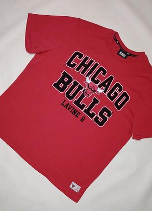 Красно-бордовая футболка мерч chicago bulls lavine  №8 nba primark
