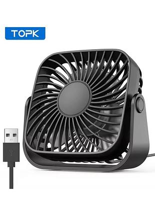 Вентилятор usb topk k52, компактний настільний вентилятор, міні вентилятор, юсб вентилятор, дуйчик