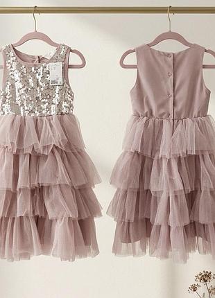 Нова святкова сукня h&m з паєтками та фатином, р. 122 (6-7 років)