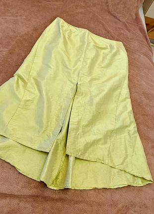 Роскошна шовкова спідниця макси kriss (sweden), 100% дикий шовк, розмір 18 (xl/xxl)