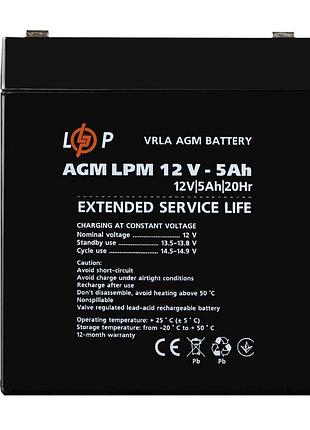 Аккумулятор agm logicpower lpm 12v 5 ah (11-2024)