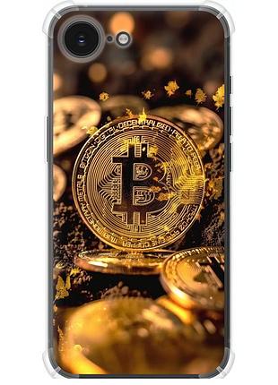 Чехол силикон с усиленными углами на телефон iphone 16e золотая лихорадка биткойна "6089sp-3971-58250"