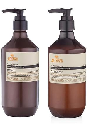 Набір для відновлення волосся angel professional provence з екстрактом безсмертника шампунь 800 мл та кондиціонер 800 мл