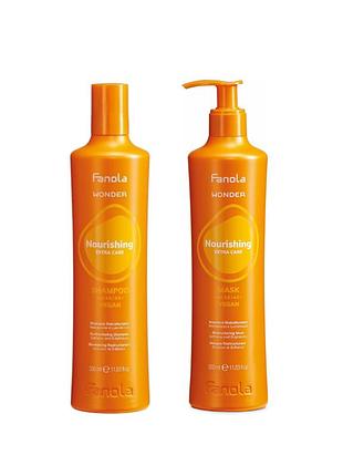 Набор для ухода за сухими волосами fanola wonder nourishing шампунь 350мл.,маска 350 мл