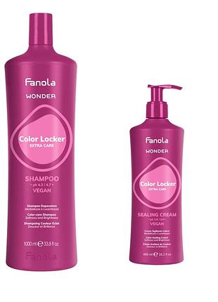 Набор для ухода за окрашенными волосами fanola wonder color locker шампунь 1000мл., крем 480мл.