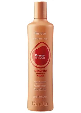 Шампунь против выпадения fanola energy hair loss prevention shampoo для слабых и тонких волос, 350мл