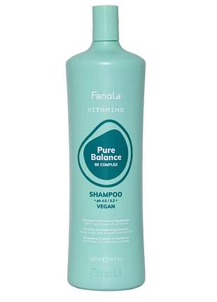 Шампунь очищение, баланс, борьба с загрязнениями fanola pure balance shampoo 1000 мл