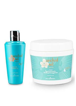 Набір для догляду за волоссям kleral ks orchid oil keratin: шампунь purifying 300 мл + маска 500 мл
