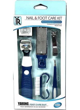 Педикюрний набір nail & foot care kit верстат, леза, тертка, кніпсер, вилочка