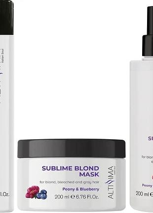 Gift set подарунковий набір для блондинок sublime blond шампунь 300мл + маска 200мл + спрей 200мл