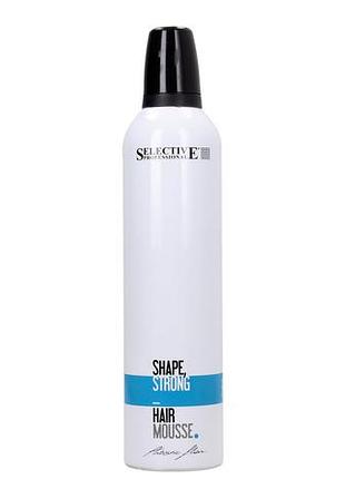 Мусс суперсильной фиксации selective professional artistic flair shape strong hair mousse, 400 мл.