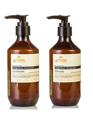 Набір для фарбованого волосся angel professional provence сяючий колір з квіткою апельсина шампунь 250 мл та кондиціонер 250 мл