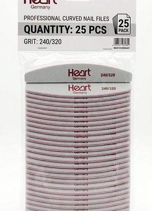 Пилка для нігтів heart 240/320 half півколо, купол, упаковка 25шт.