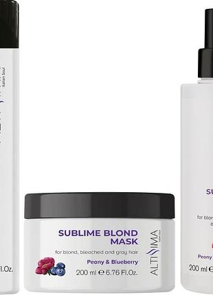 Подарунковий набір проти жовтизни altissima sublime blond шампунь 300 мл + маска 200 мл + спрей 200 мл