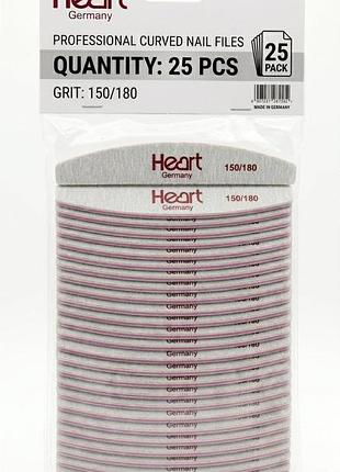 Пилка для нігтів heart 150/180 half півколо, купол, упаковка 25шт.