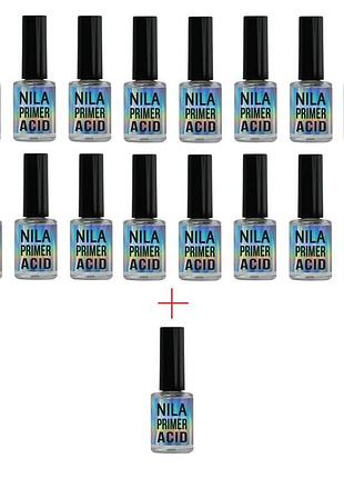 Праймер для маникюра nila primer кислотный acid для ногтей, 10 мл, 20шт.+1 в подарок