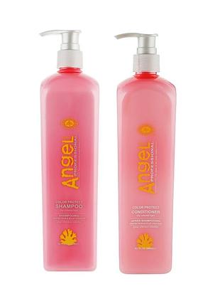 Набор для защиты цвета волос angel professional color protect шампунь 250 мл и кондиционер 250 мл