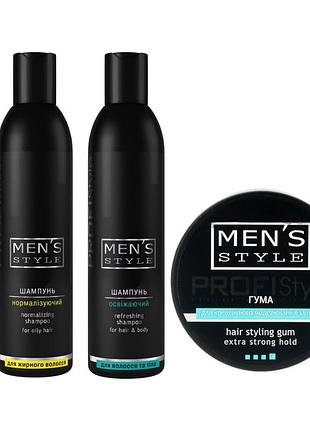 Мужской набор для волос profistyle men’s style шампуни 2х250 мл и резина 100 мл