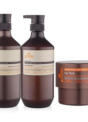 Набір для фарбованого волосся angel professional provence сяючий шампунь 400 мл кондиціонер 400 мл та маска 500 мл