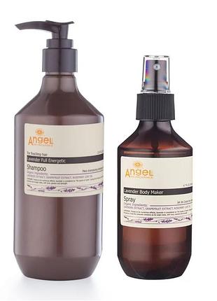 Набір для волосся angel professional provence енергетичний регенеруючий з лавандою шампунь 400 мл та спрей 200 мл