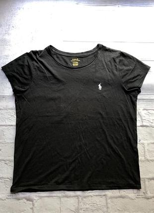Футболка polo ralph lauren, женская , черная , размер s