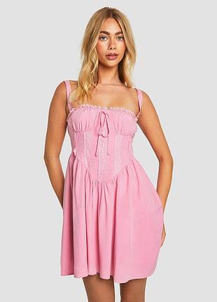 Boohoo лялькова грайлива корсетна міні сукня