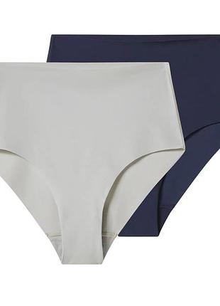 Женские бесшовные утягивающие трусики, 2 шт., размер xl/xxl, цвет серый, синий