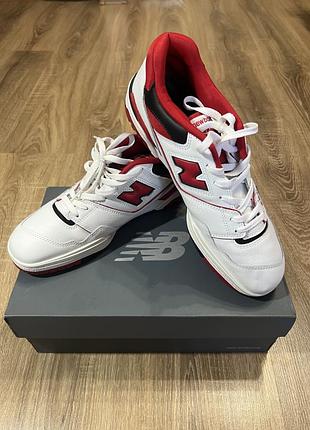 New balance 550 білі з червоним, розмір 45.5 eu, нові в коробці