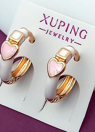 Детские серьги с эмалью, медзолото xp 18k. 1 см.