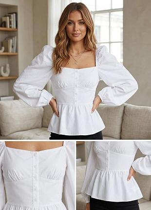 Женская блуза-корсет (или блуза в корсетном стиле) белого цвета. in the style.