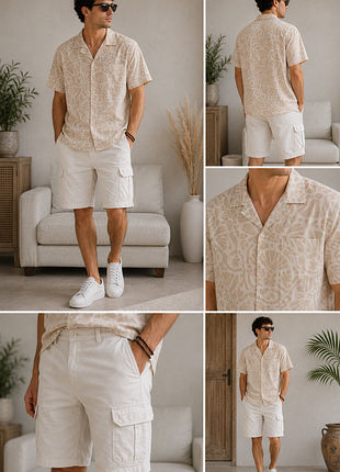 🌿 новая рубашка pull &amp; bear с бирками | 100% хлопок | resort style | размер l