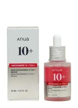 Сироватка для обличчя з ніацинамідом та транексамовою кислотою anua niacinamide 10% + txa 4% serum для вирівнювання тону шкіри, 30 мл