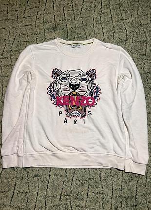 Білий світшот kenzo paris tiger embroidered sweatshirt
