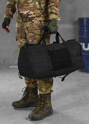 Тактична сумка баул silver knight чорна cordura 600d молле відділення взуття військова вт1020