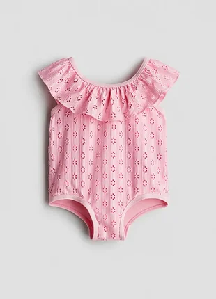 Рожевий купальник з рюшею h&m 74 80 98 104