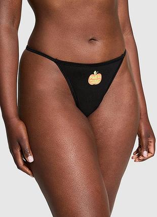 Трусики стрінги жіночі victoria's secret (193223227892) v-thong xl чорні