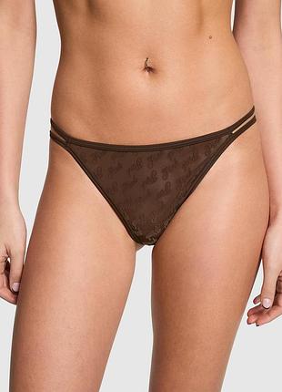 Трусики стрінги victoria's secret (193223227899) logo mesh s коричневі