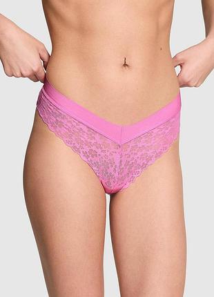Трусики стрінги victoria's secret (193223227911) no show fuchsia pink l рожеві