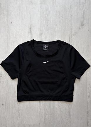 Жіночий спортивний топ компресійний кроп-топ nike aeroadapt (cj3586-010) розмір s