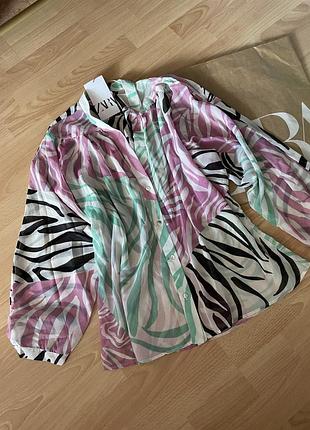 Рубашка принт zara