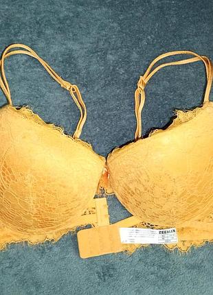 Жовтий бюстгальтер zeeman (германія) 85c 38c пуш-ап