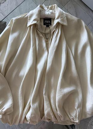 Куртка бомбер zara puffed bomber jacket zw collection