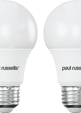 Лампа led paul russells e27 4.9w 6500k a60 матовый дневной свет, 2 шт
