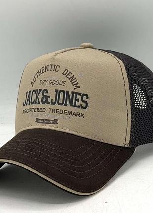 Літня бейсболка jack & jones, тракер із сіткою, чоловіча коричнева кепка, 59-60