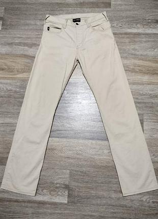 Чоловічі брендові штани emporio armani, розмір 30/32 бежевий stretch
