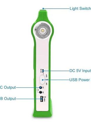 Фонарь led ep-038a power bank с солнечной панелью и 2 лампочками многофункциональный фонарь ep-038a с зарядкой от солнца и