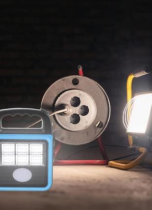 Фонарь-прожектор usb с солнечной панелью и павербанком solar led light hs-8020 светодиодный кемпинговый фонарь с функцией power