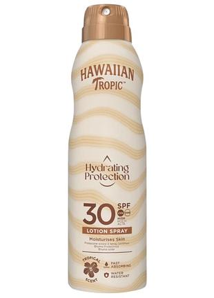 Солнцезащитный спрей для тела hawaiian tropic hydrating protection lotion spray spf30 180 мл
